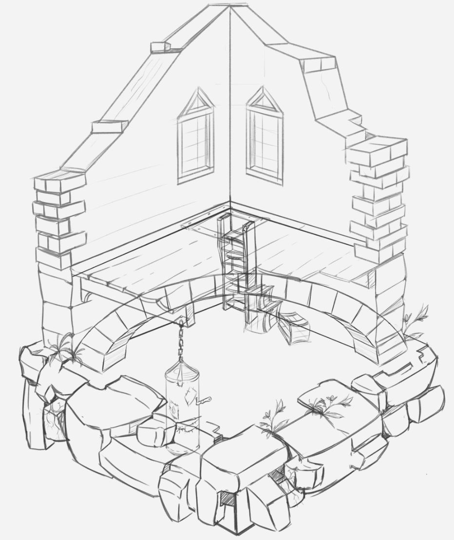 Black and white diorama study