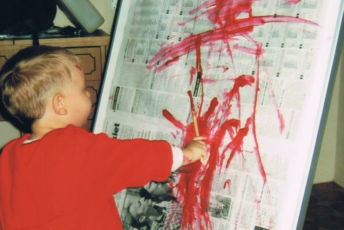 Clay being molded in class